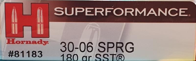 CARTOUCHE 30.06SPRG HORNADY 180GR SST