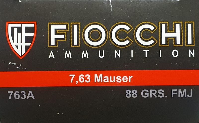 CARTOUCHE 7.63 MAUSER FIOCCHI 88GR