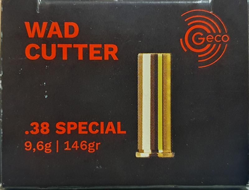 CARTOUCHES 38SP WADCUTTER GECO 148GR