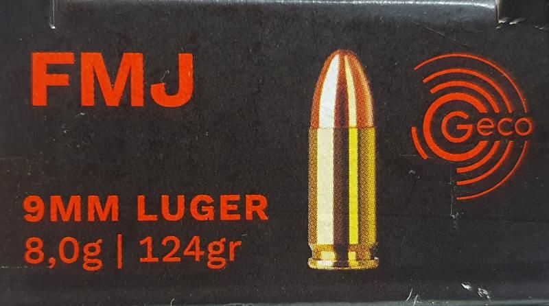 CARTOUCHES 9X19MM GECO 124GRAINS