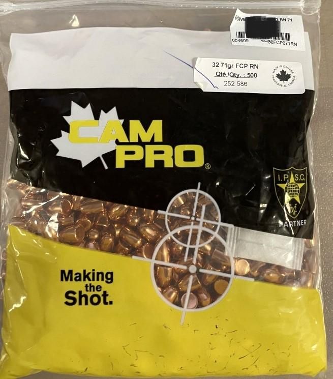 OGIVES CAMPRO 32 ACP FCP 32 RN 71GR X500