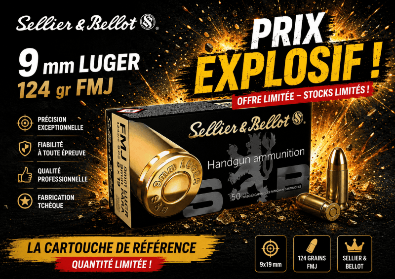 OFFRE SPECIALE CARTOUCHES SB 9X19 FMJ 8g